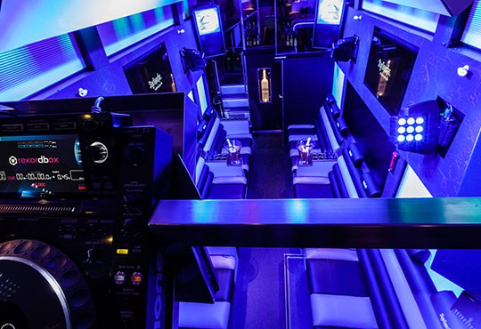 StarTransfer DJ booth overview partybus